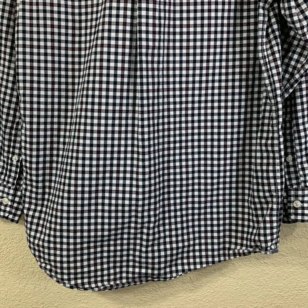 GAP Boys Shirt Plaid White black Red XXL 14-16 Long Sleeve Cotton